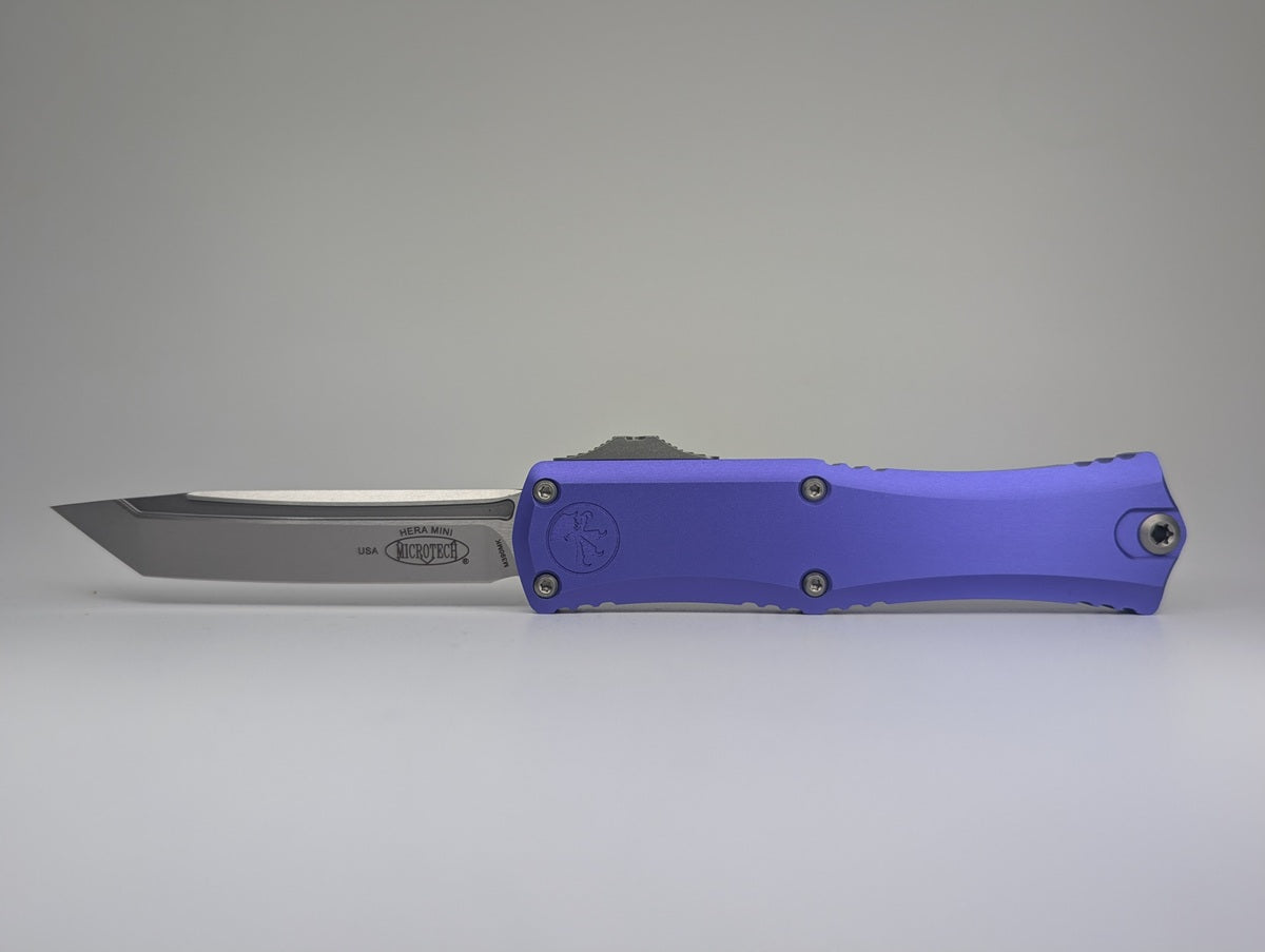 Microtech Hera II Mini Tanto Purple Stonewash Out the Front Knife