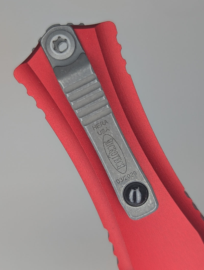 Microtech Hera II Mini Tanto Red Apocalyptic Out the Front Knife