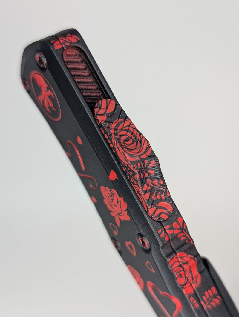 Microtech Hera II Mini D/E Signature Series Valentine's Day "Twin Flames" Out the Front Knife