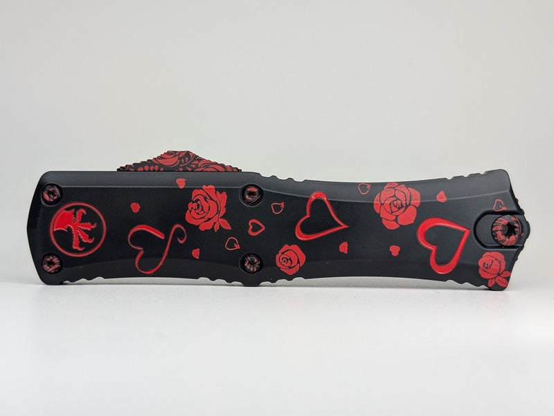 Microtech Hera II Mini D/E Signature Series Valentine's Day "Twin Flames" Out the Front Knife
