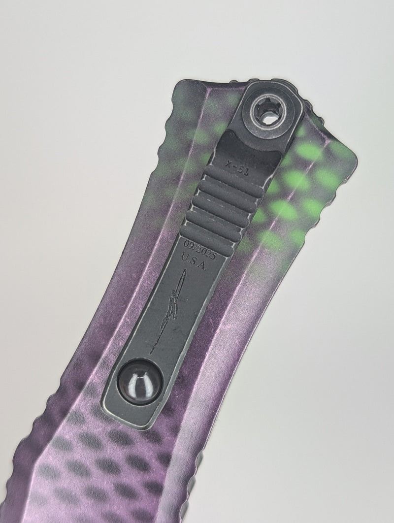 Microtech Hera II Mini S/E Signature Series Purple X-51 Out the Front Knife