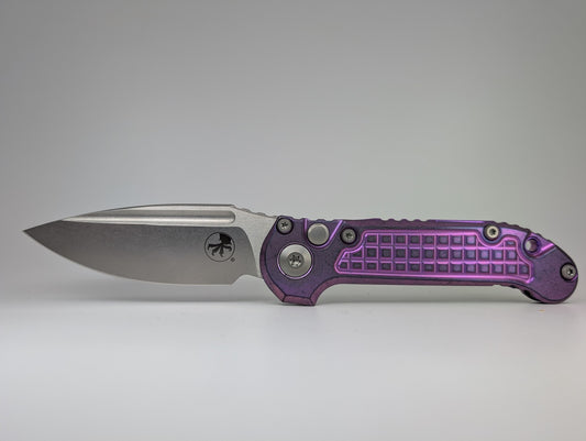 Microtech L.U.D.T Clip Point Marfione Select Purple Haze Titanium Auto Folding Knife