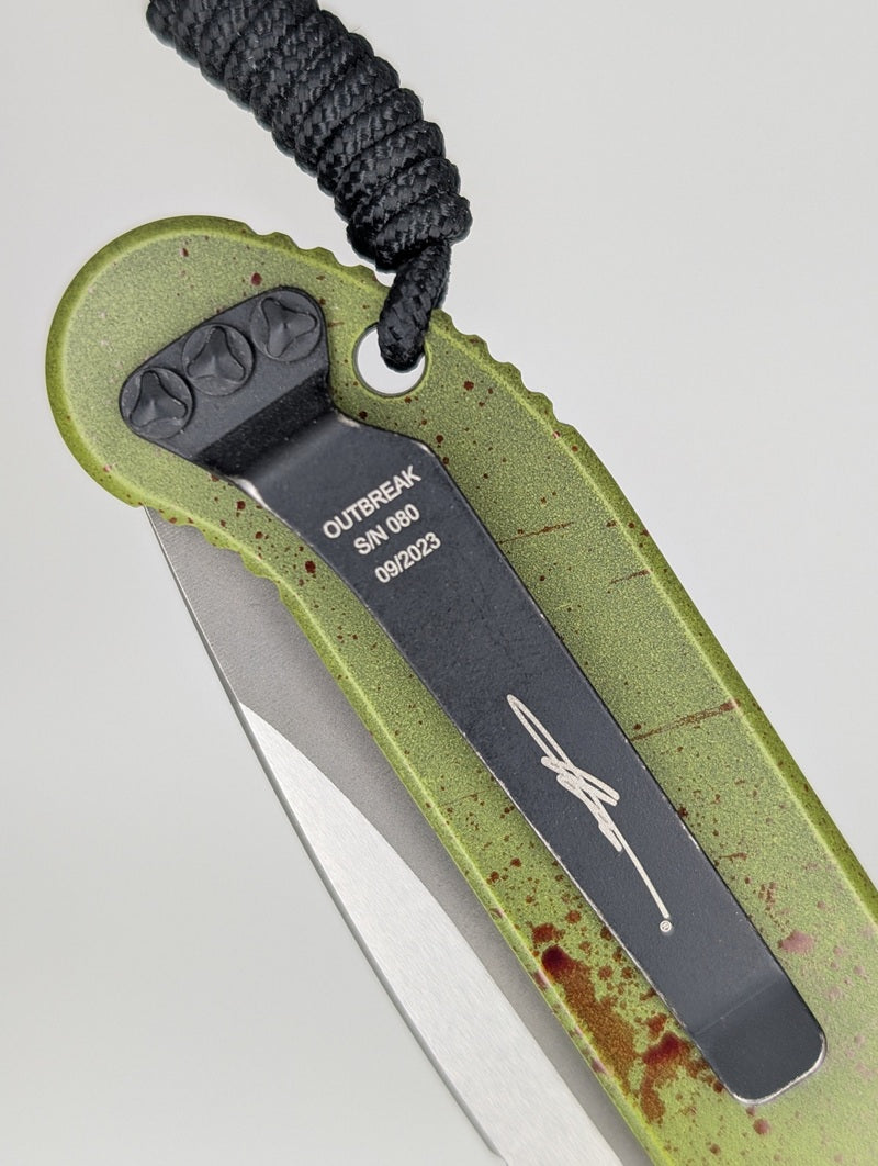 *Consignment* Microtech L.U.D.T. Outbreak Signature Series Deep Engraved Auto Folding Knife