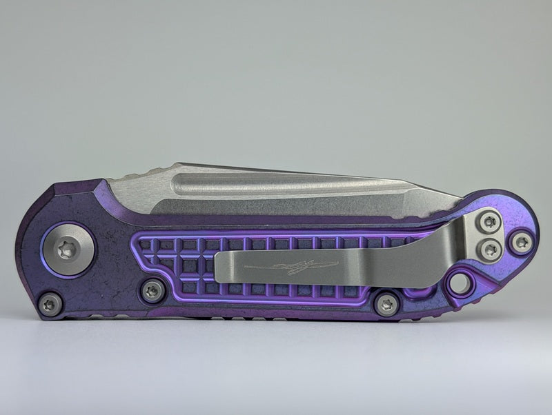 Microtech L.U.D.T. T/E Marfione Select Purple Haze Frag Auto Folding Knife