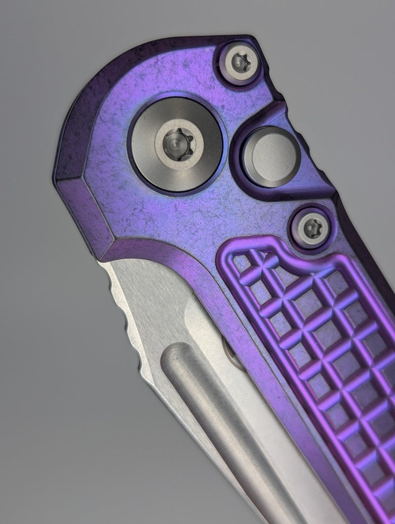 Microtech L.U.D.T. T/E Marfione Select Purple Haze Frag Auto Folding Knife