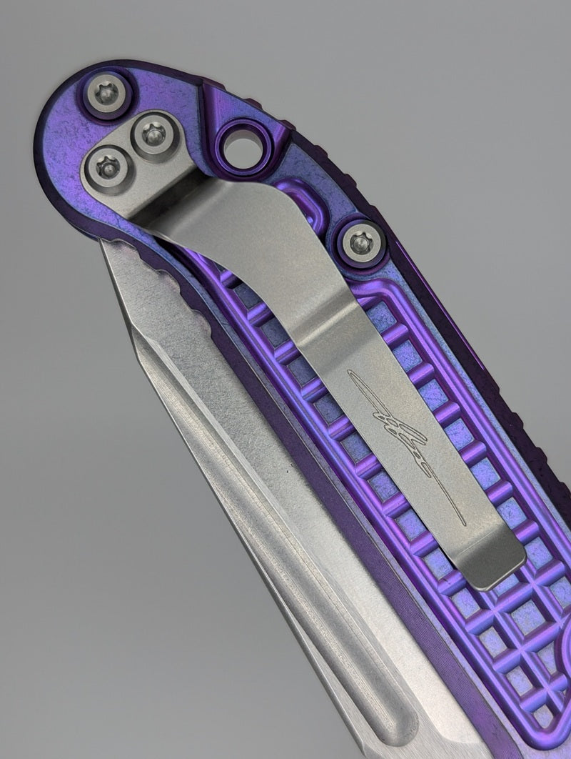 Microtech L.U.D.T. T/E Marfione Select Purple Haze Frag Auto Folding Knife