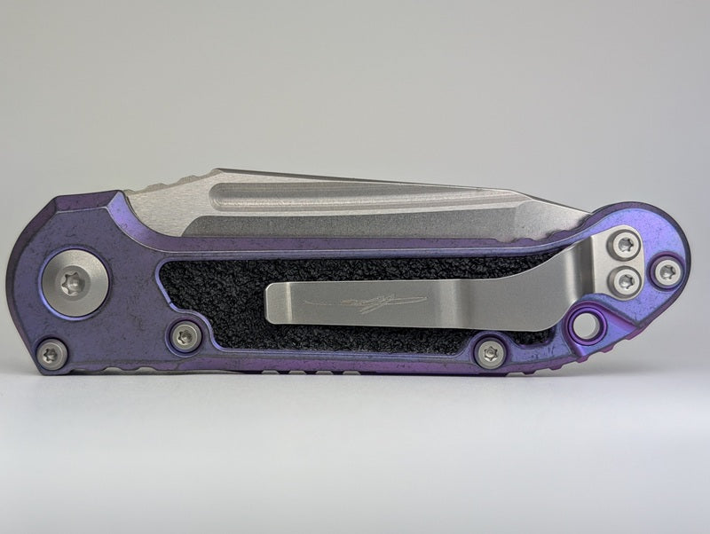 Microtech L.U.D.T. T/E Marfione Select Purple Haze / Textured Inlay Auto Folding Knife