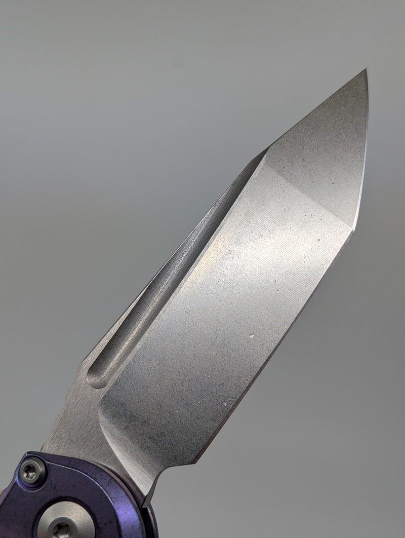 Microtech L.U.D.T. T/E Marfione Select Purple Haze / Textured Inlay Auto Folding Knife