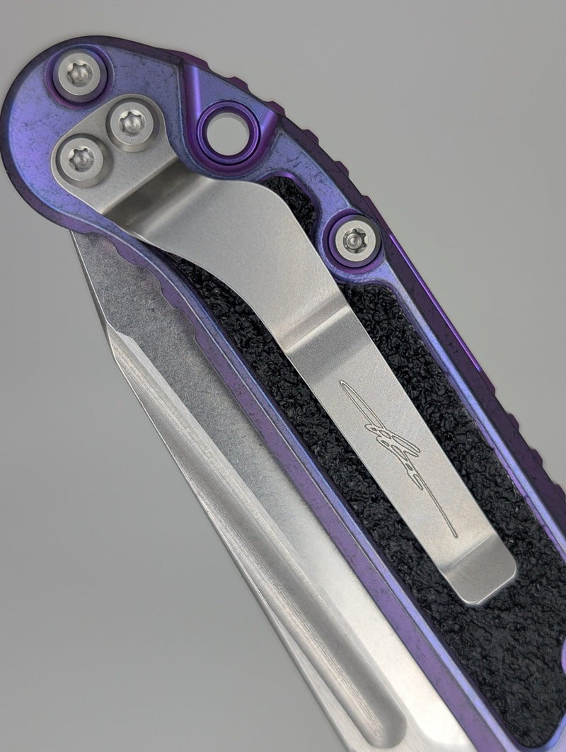Microtech L.U.D.T. T/E Marfione Select Purple Haze / Textured Inlay Auto Folding Knife
