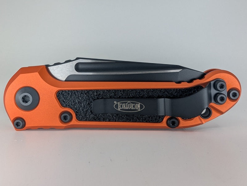 Microtech L.U.D.T. T/E Gen III Orange Full Serrated Auto Folding Knife
