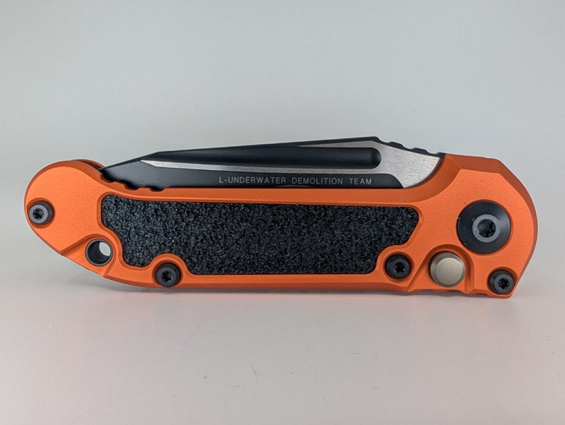 Microtech L.U.D.T. T/E Gen III Orange Full Serrated Auto Folding Knife