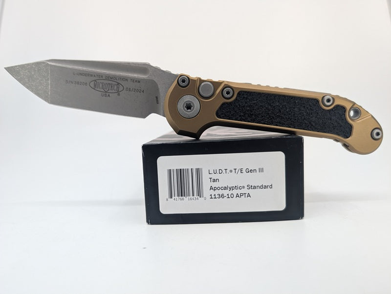 *Consignment* Microtech L.U.D.T. Tan Auto Folding Knife