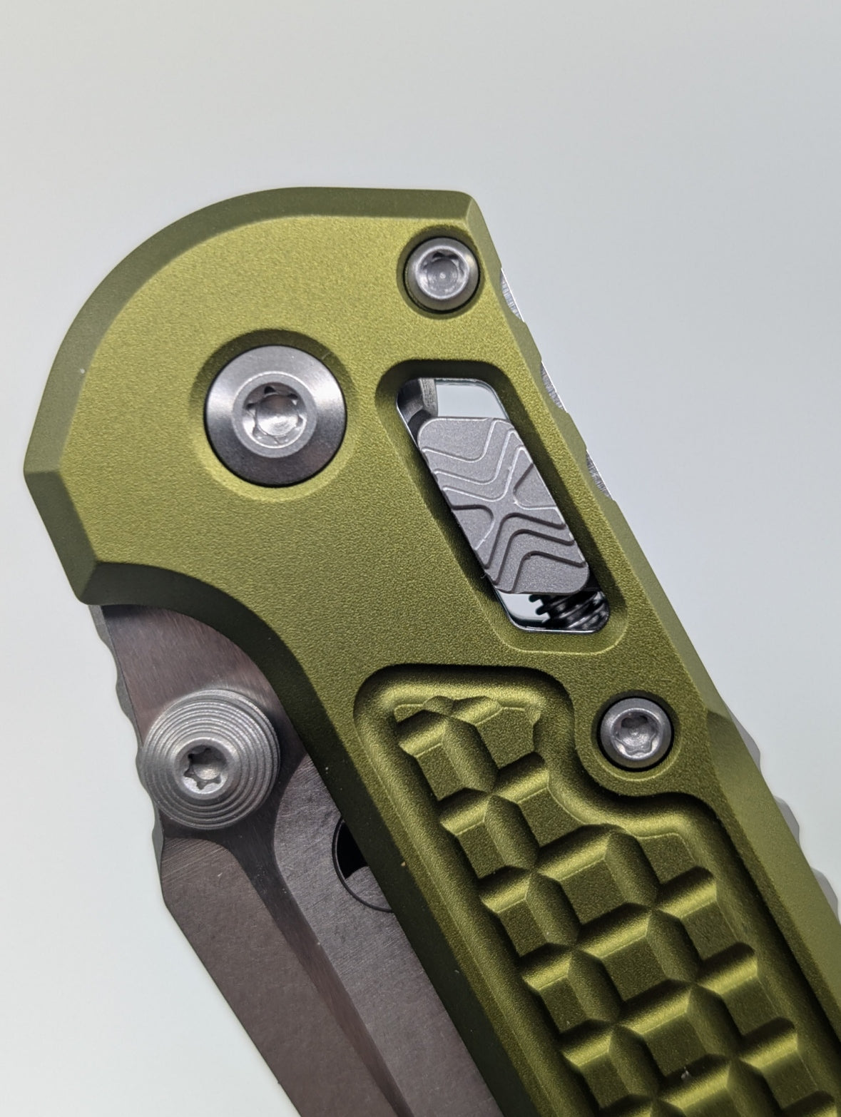 Microtech L.U.D.T. Tanto RAM-LOK Frag OD Green Stonewash Folding Knife