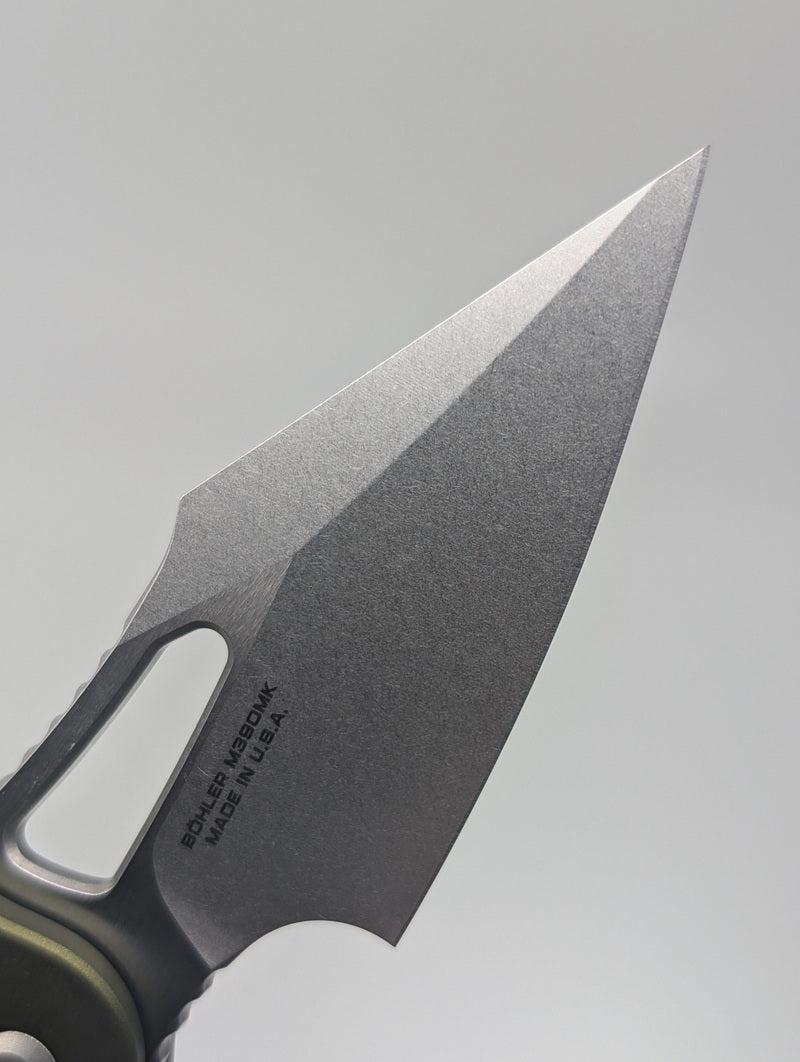 Microtech M-Stitch Frag OD Green Aluminum RAM-LOK Folding Knife