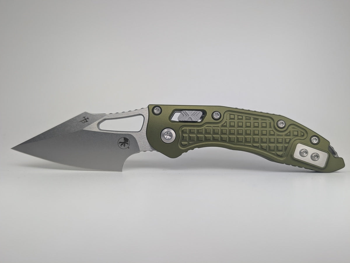 Microtech M-Stitch Frag OD Green Aluminum RAM-LOK Folding Knife