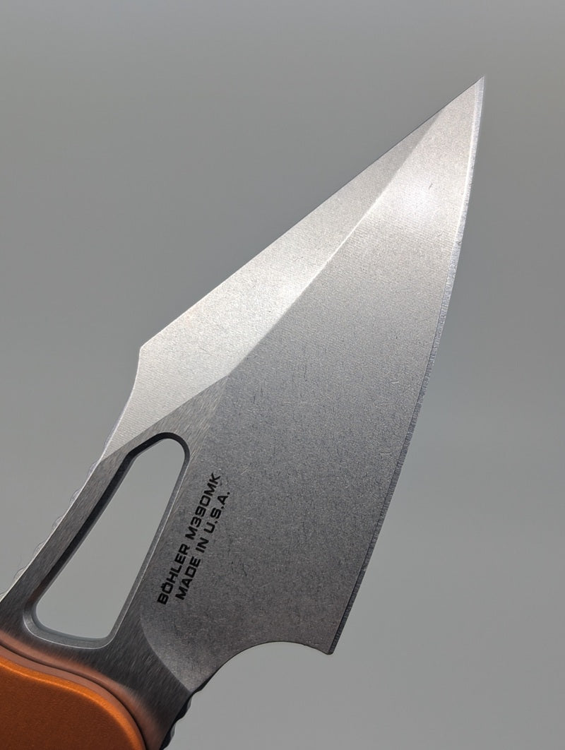 Microtech M-Stitch RAM-LOK Single Edge Frag Orange Stonewash Folding Knife