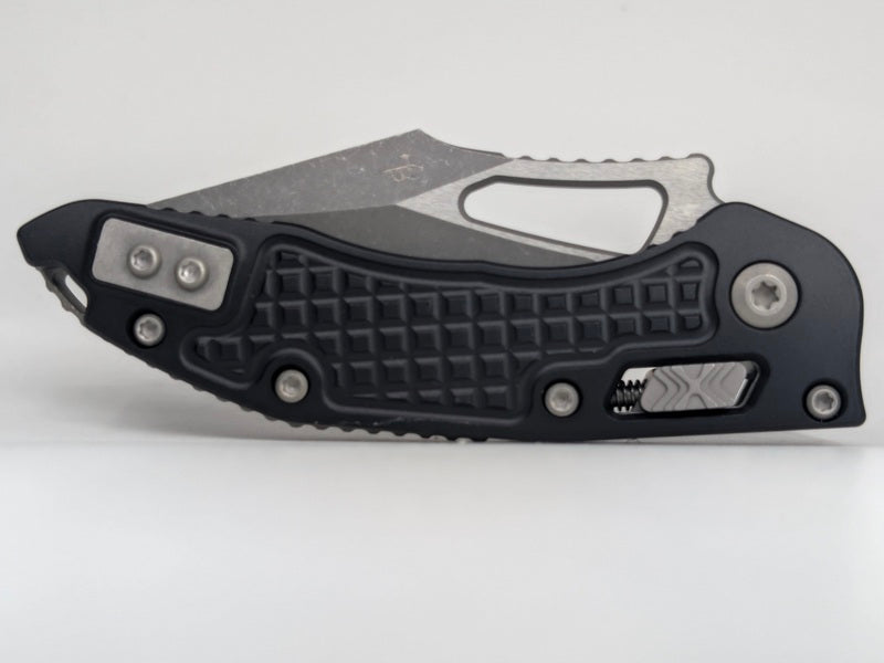 Microtech M-Stitch Frag Black Aluminum Apocalyptic RAM-LOK Folding Knife