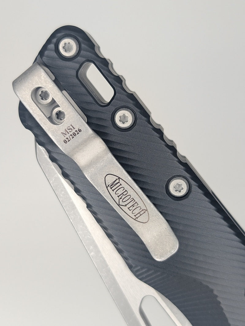 Microtech MSI S/E Fluted Aluminum Black Apocalyptic Folding Knife