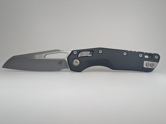 Microtech MSI S/E Fluted Aluminum Black Apocalyptic Folding Knife