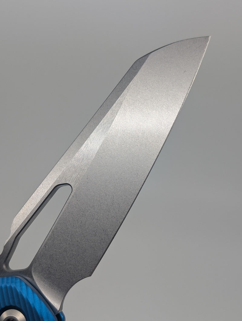 Microtech MSI S/E Fluted Aluminum Blue Apocalyptic Folding Knife