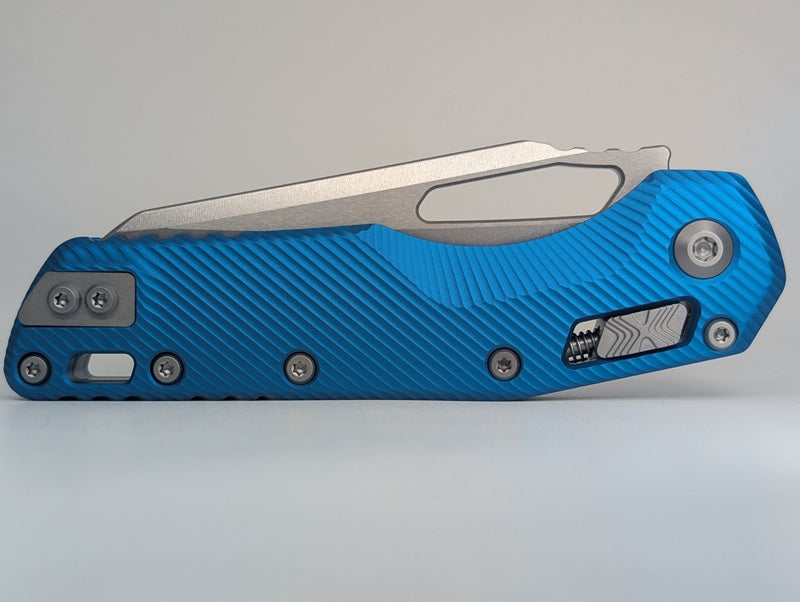Microtech MSI S/E Fluted Aluminum Blue Apocalyptic Folding Knife