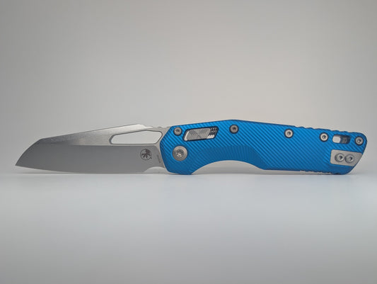 Microtech MSI S/E Fluted Aluminum Blue Apocalyptic Folding Knife