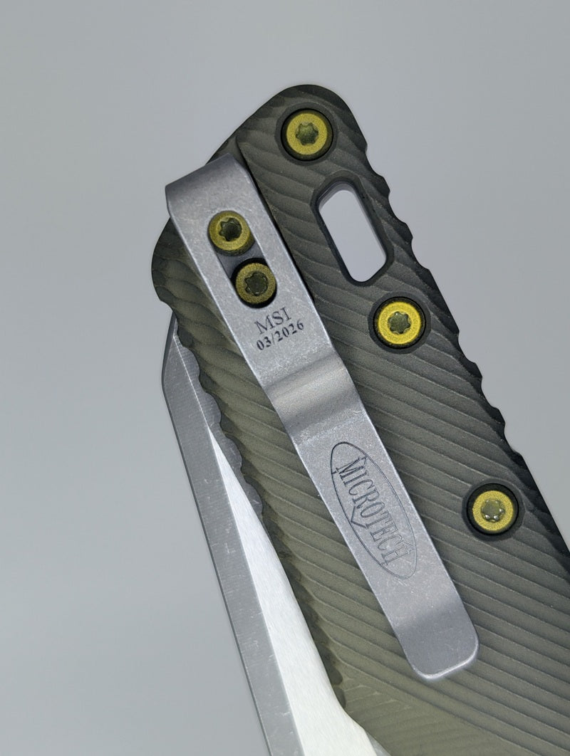 Microtech M.S.I S/E Fluted Distressed Grenade Green Apocalyptic Folding Knife