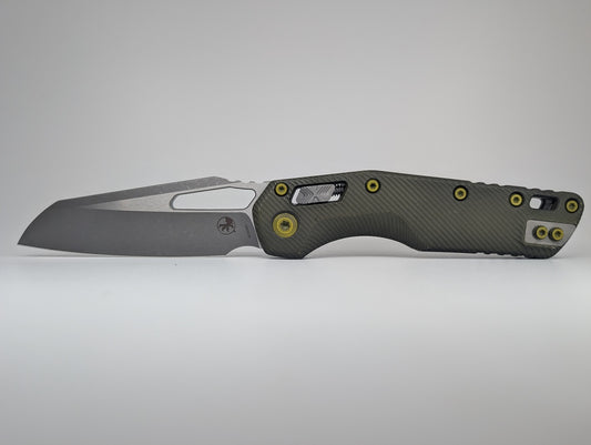Microtech M.S.I S/E Fluted Distressed Grenade Green Apocalyptic Folding Knife