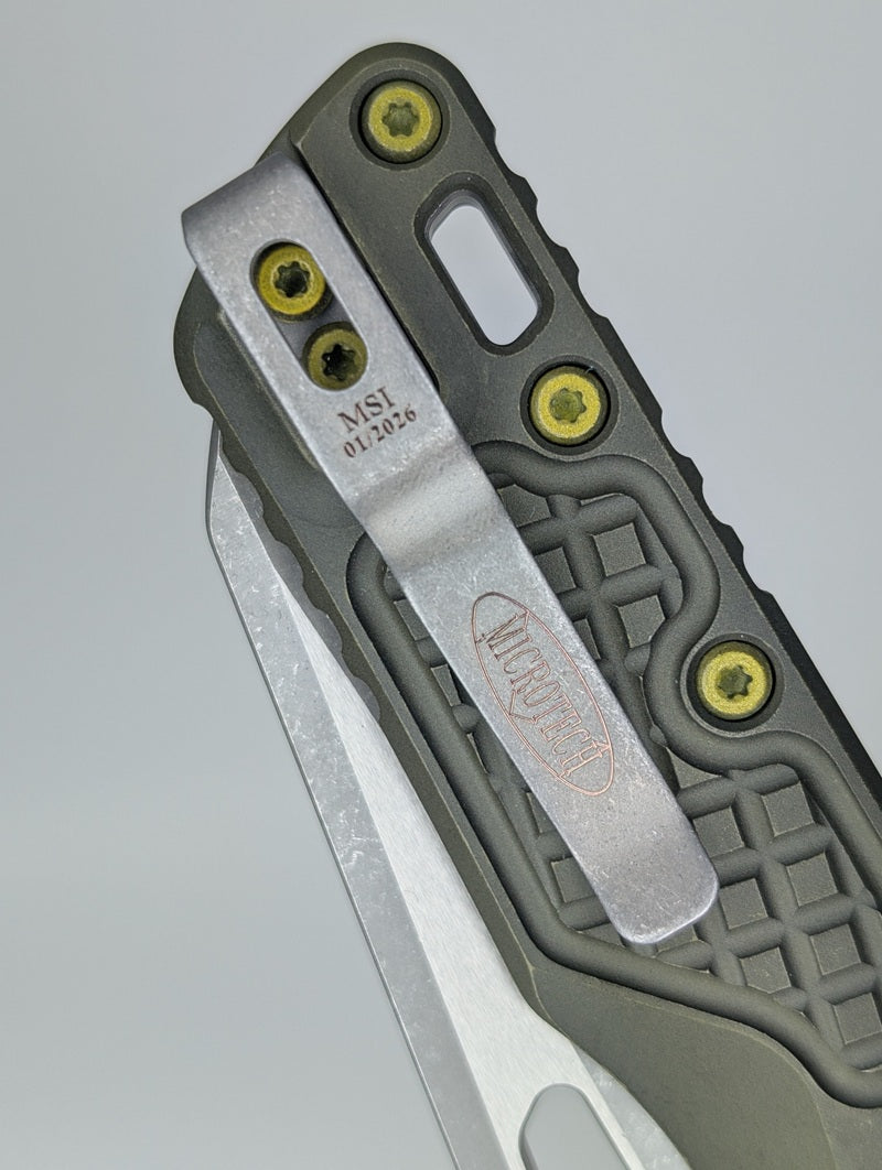 Microtech MSI S/E Frag Distressed Grenade Green Apocalyptic RAM-LOK Folding Knife