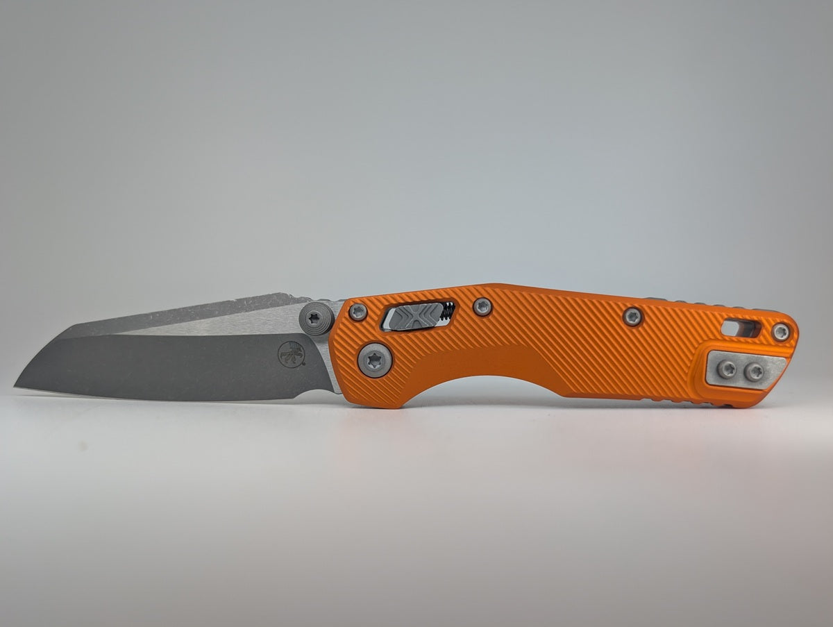 Microtech MSI Mini Fluted Aluminum Orange Apocalyptic RAM-LOK Folding Knife