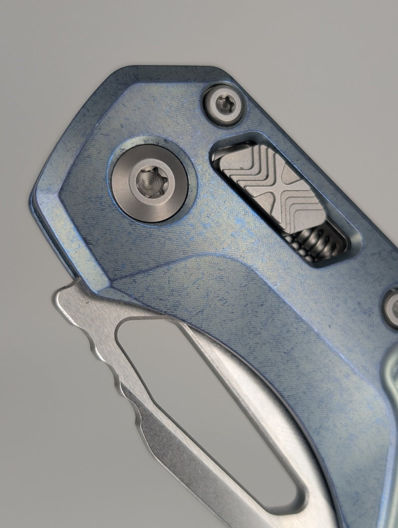 Microtech MSI RAM-LOK Marfione Select Ice Blue Frag Titanium Folding Knife