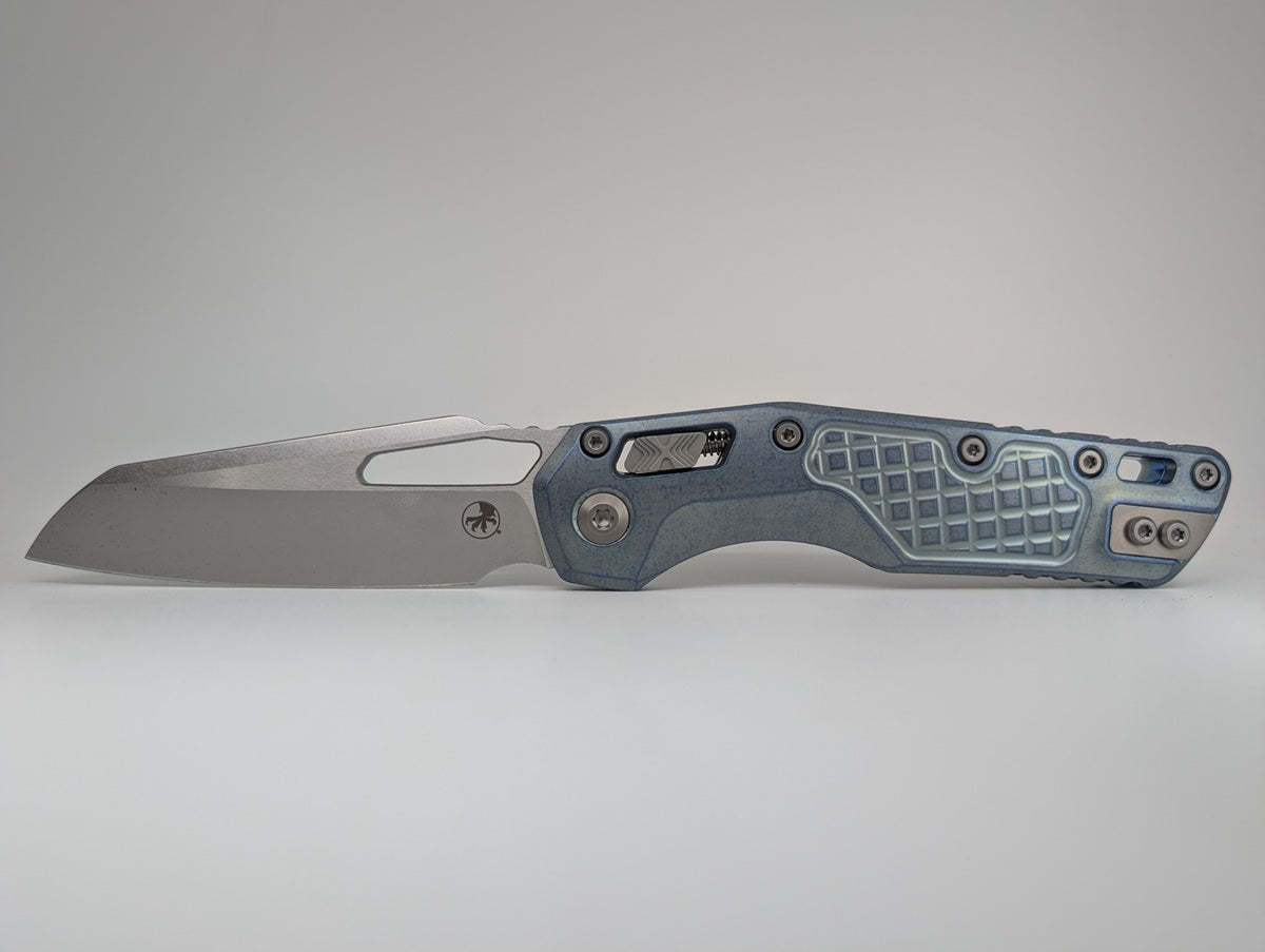 Microtech MSI RAM-LOK Marfione Select Ice Blue Frag Titanium Folding Knife