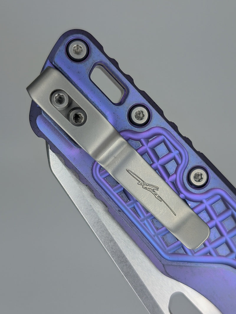 Microtech MSI RAM-LOK Marfione Select Purple Haze Frag Ti Stonewash Folding Knife