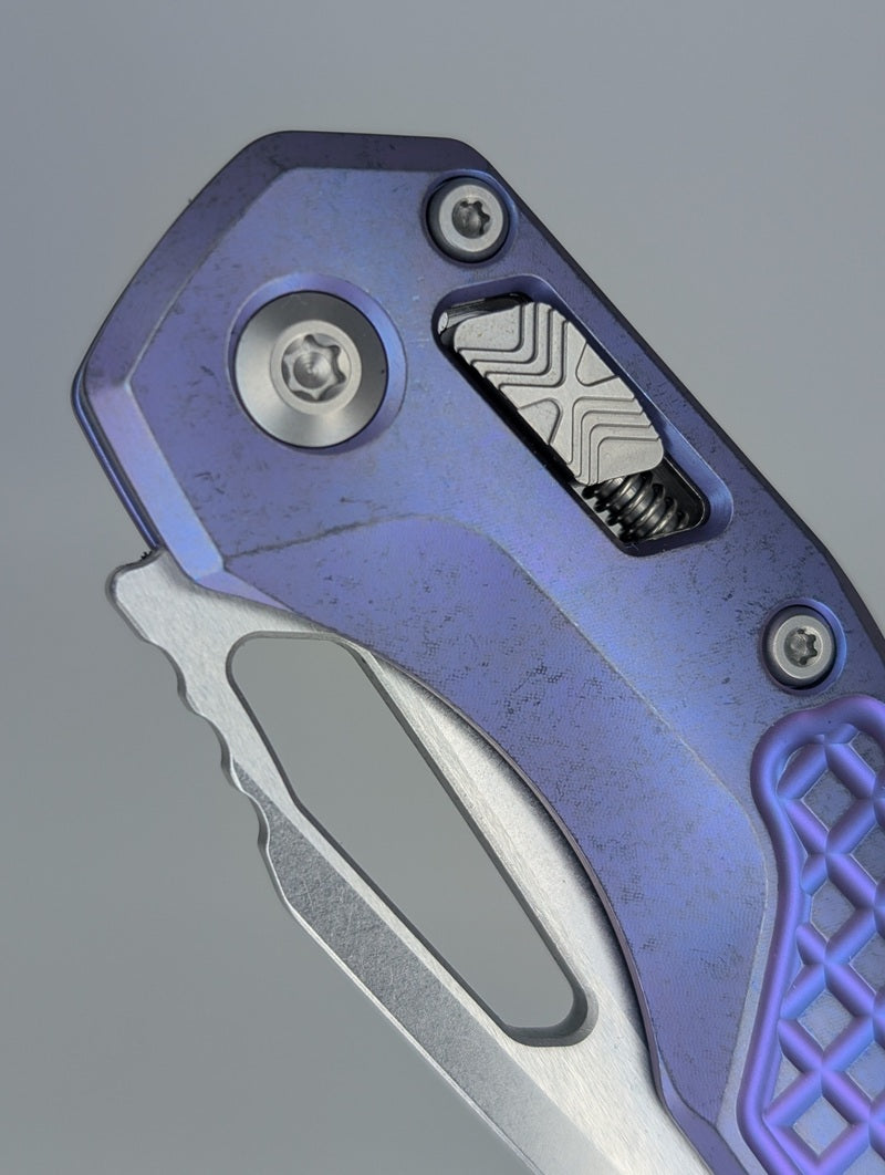 Microtech MSI RAM-LOK Marfione Select Purple Haze Frag Ti Stonewash Folding Knife