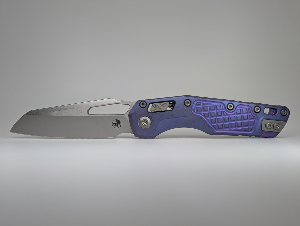 Microtech MSI RAM-LOK Marfione Select Purple Haze Frag Ti Stonewash Folding Knife