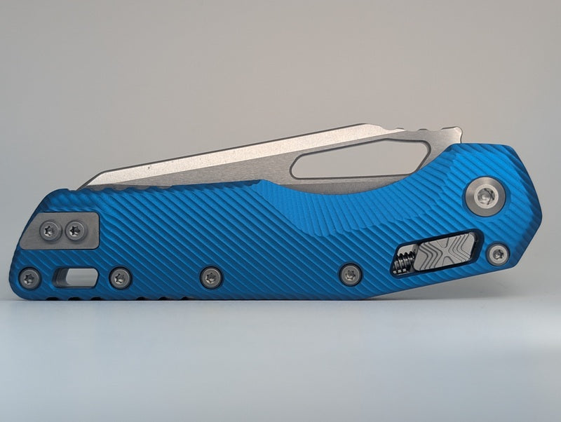 Microtech MSI S/E (Single Edge) Fluted Blue Stonewash Partial Serrated