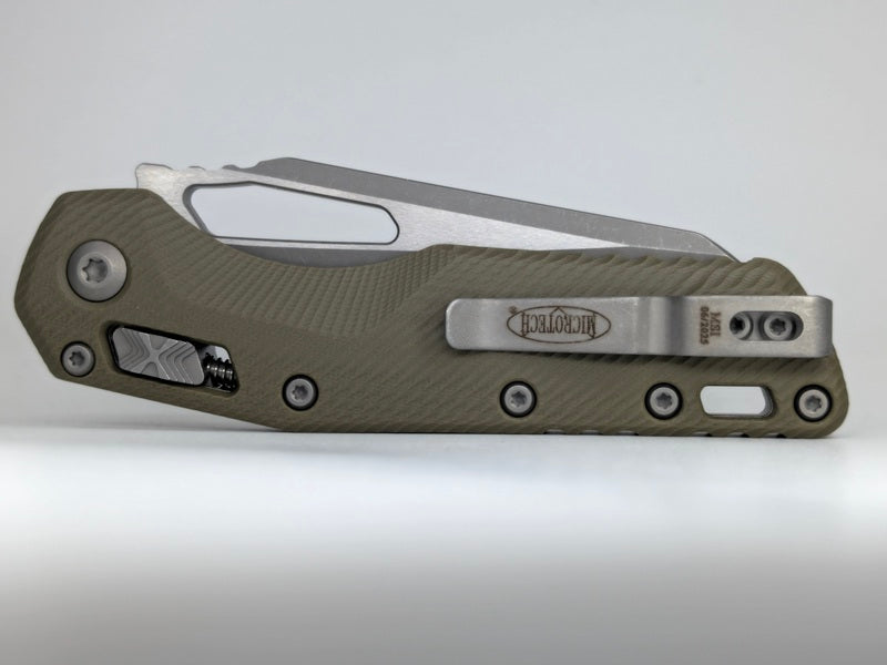 Microtech MSI S/E Fluted G-10 OD Green Apocalyptic RAM-LOK Folding Knife