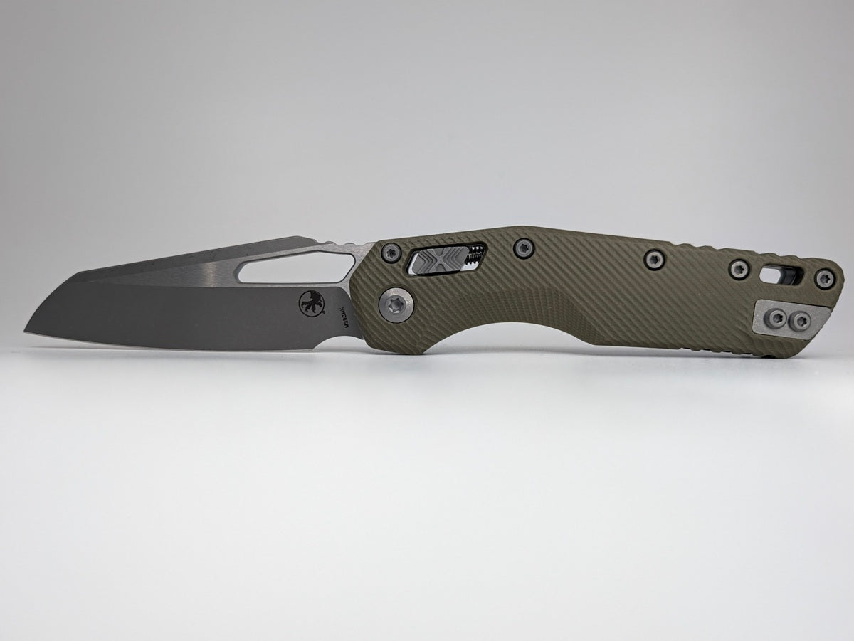 Microtech MSI S/E Fluted G-10 OD Green Apocalyptic RAM-LOK Folding Knife