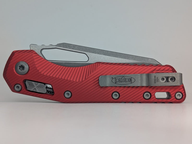 Microtech MSI S/E Fluted Aluminum Red Apocalyptic RAM-LOK Folding Knife