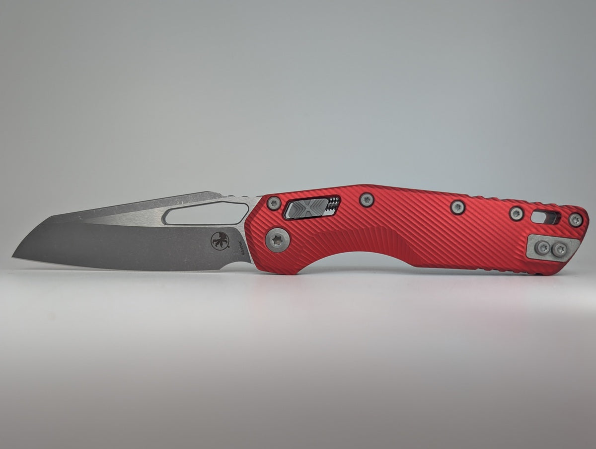 Microtech MSI S/E Fluted Aluminum Red Apocalyptic RAM-LOK Folding Knife