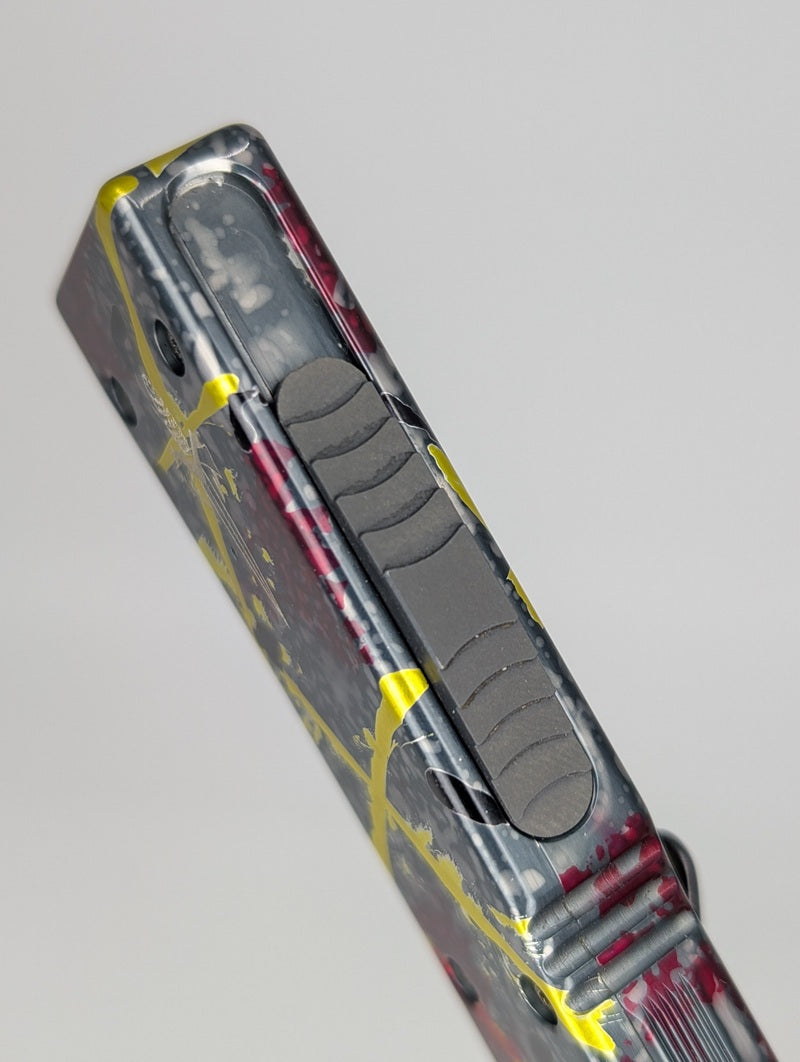 *Consignment* Microtech Marfione Custom Ultratech Splash Hand Ground Devin Thomas Damascus Out the Front Knife