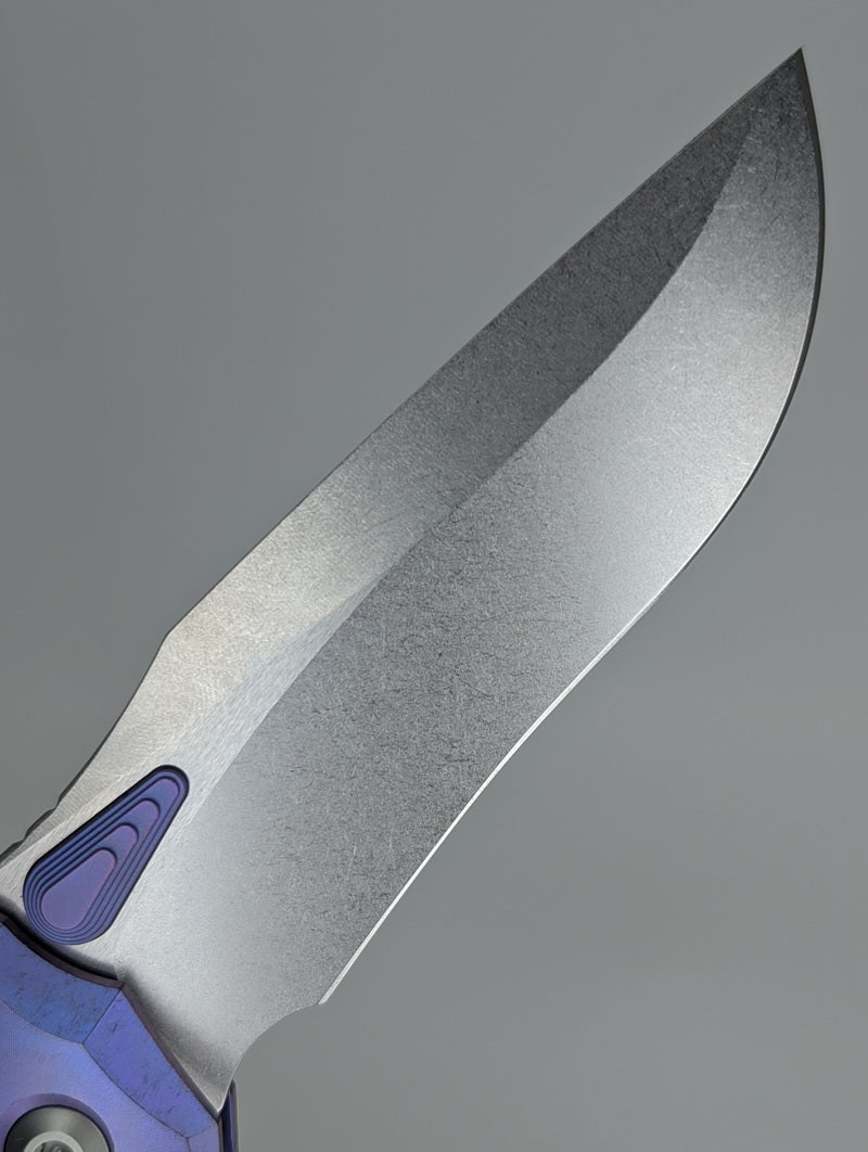 Microtech Marfione Select Amphibian RAM-LOK Purple Haze Anodized Frag Titanium Folding Knife