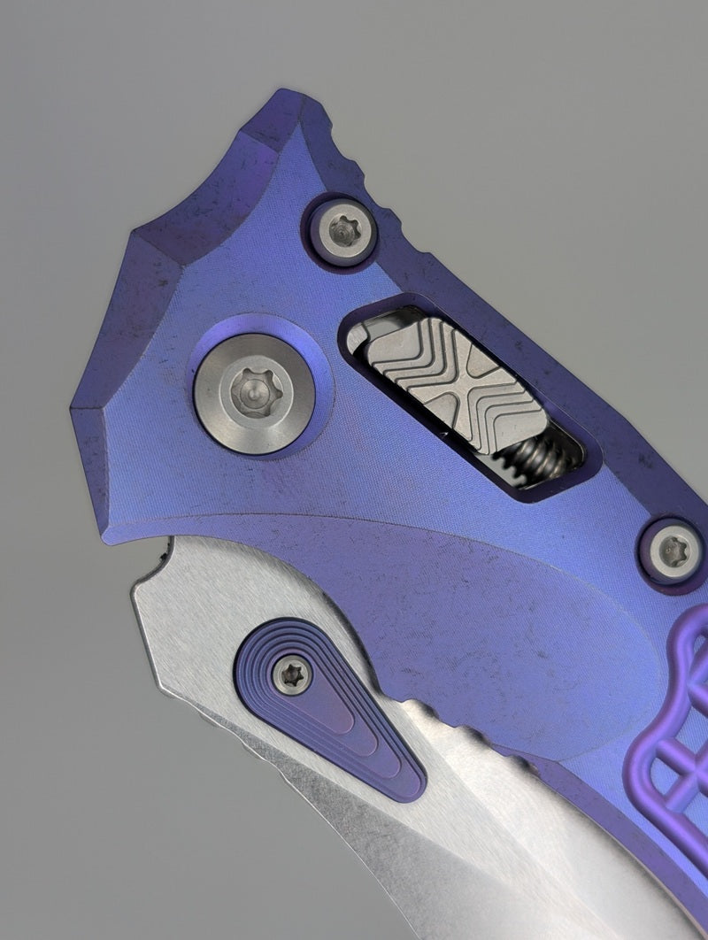 Microtech Marfione Select Amphibian RAM-LOK Purple Haze Anodized Frag Titanium Folding Knife
