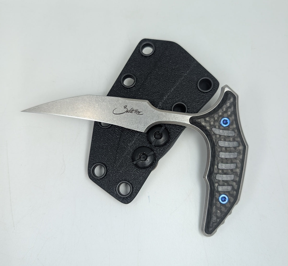 Microtech Marfione Select "Bee" Stonewash Carbon Fiber Fixed Blade Knife