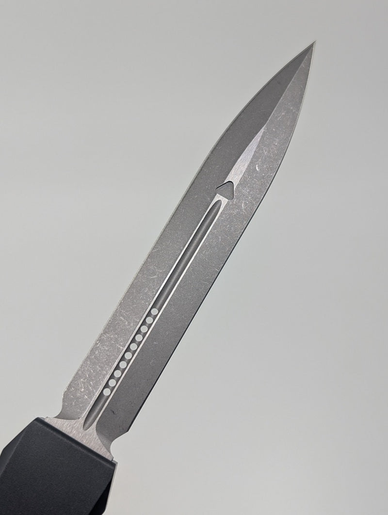 Microtech Marfione Select Nemesis IV Black Double Edge Apocalyptic Out the Front Knife