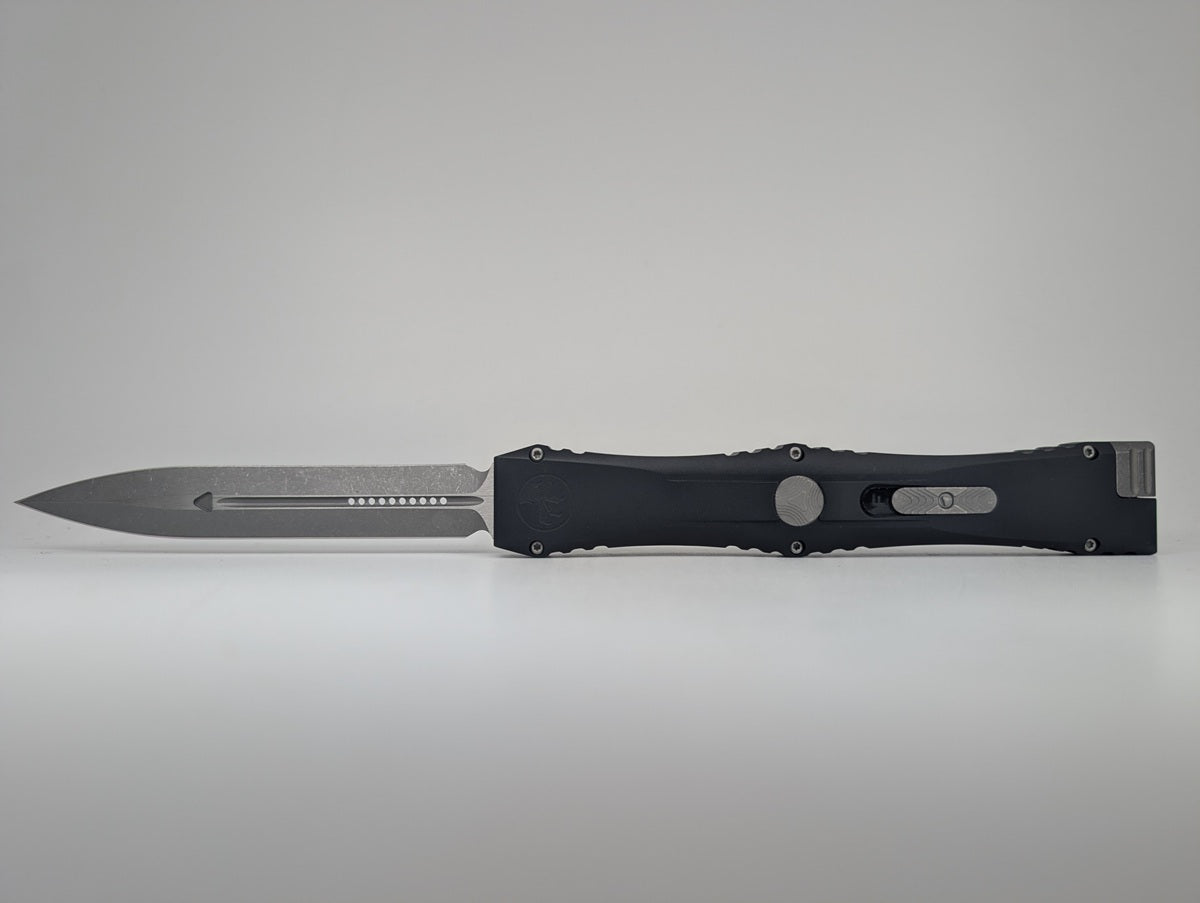 Microtech Marfione Select Nemesis IV Black Double Edge Apocalyptic Out the Front Knife