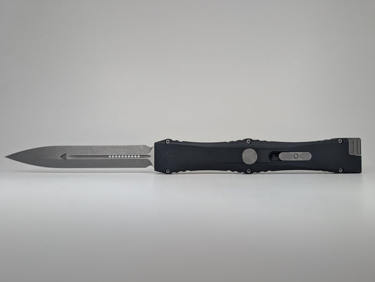 Microtech Marfione Select Nemesis IV Black Double Edge Apocalyptic Out the Front Knife