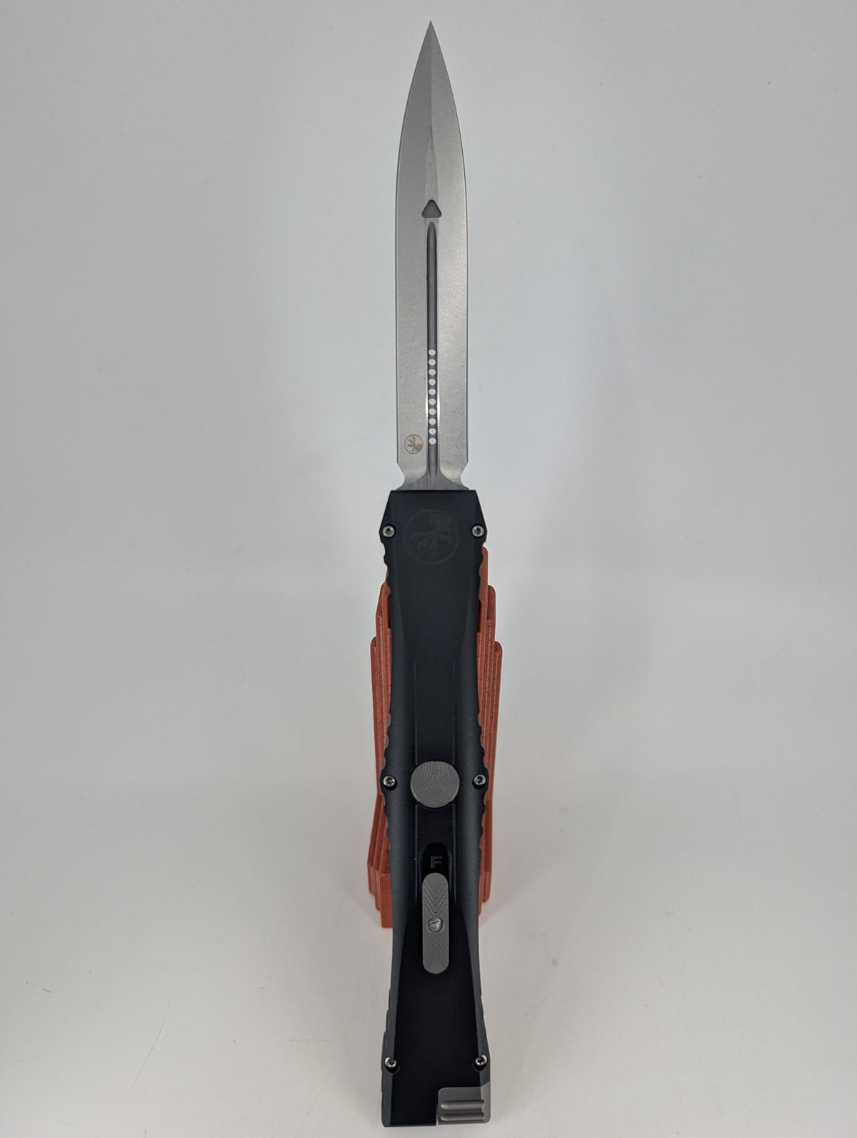 Microtech Marfione Select Nemesis IV Black Double Edge Stonewash Out the Front Knife