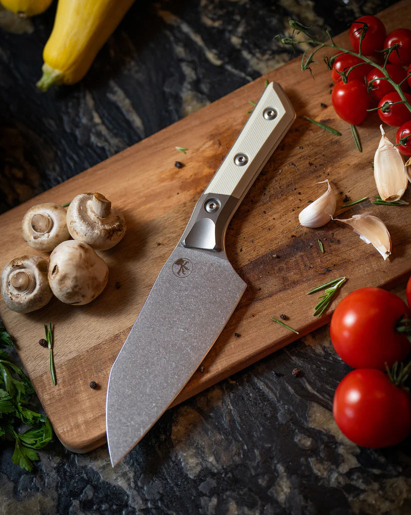 Microtech Santoku 6" Ivory G10 Stonewash Kitchen Knife