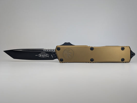 Microtech Scarab II Gen III Executive Tan Tanto DLC Out the Front Knife